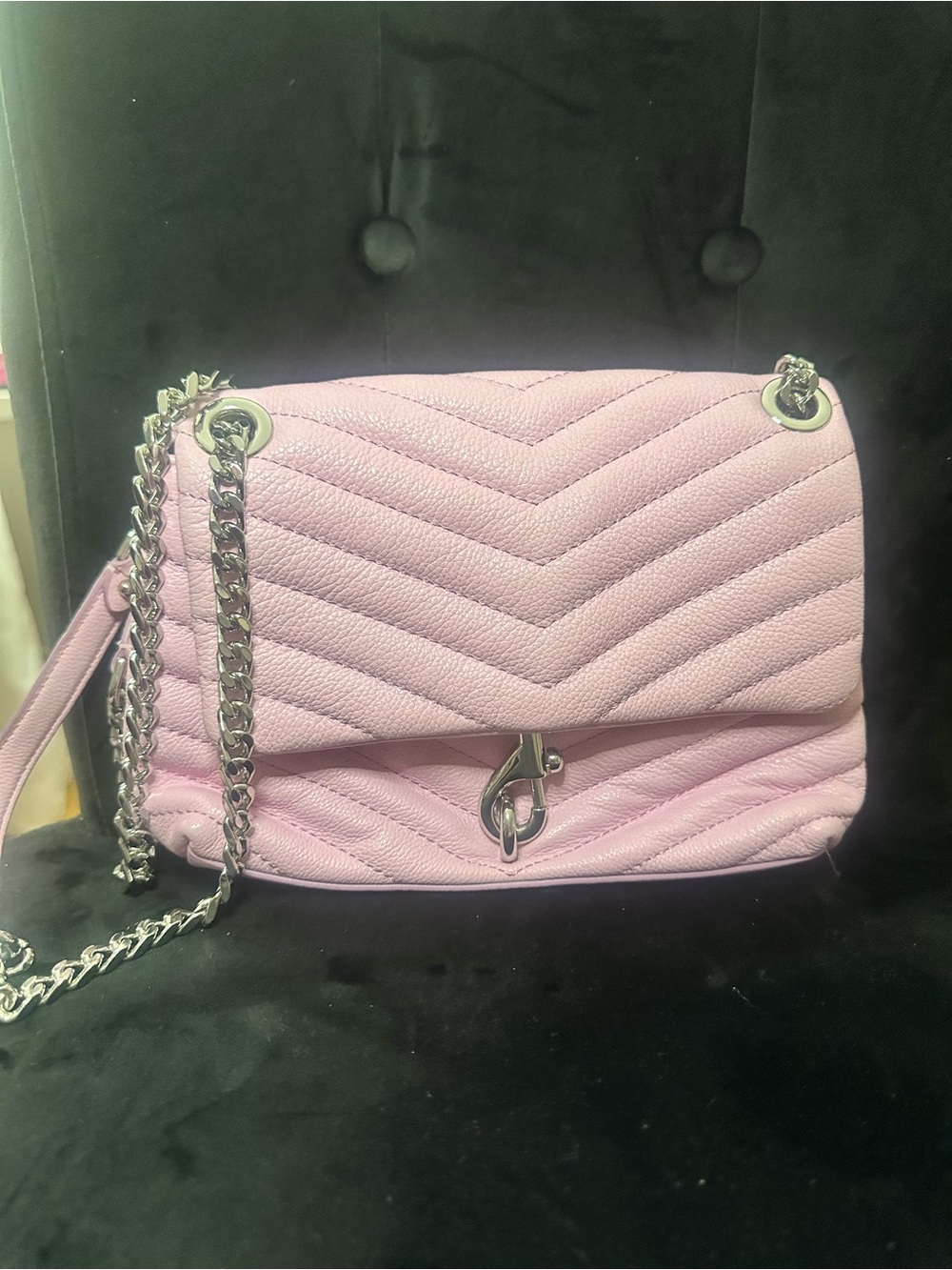 Rebecca Minkoff Quilted Pink Chain-Shoulder Crossbody Bag